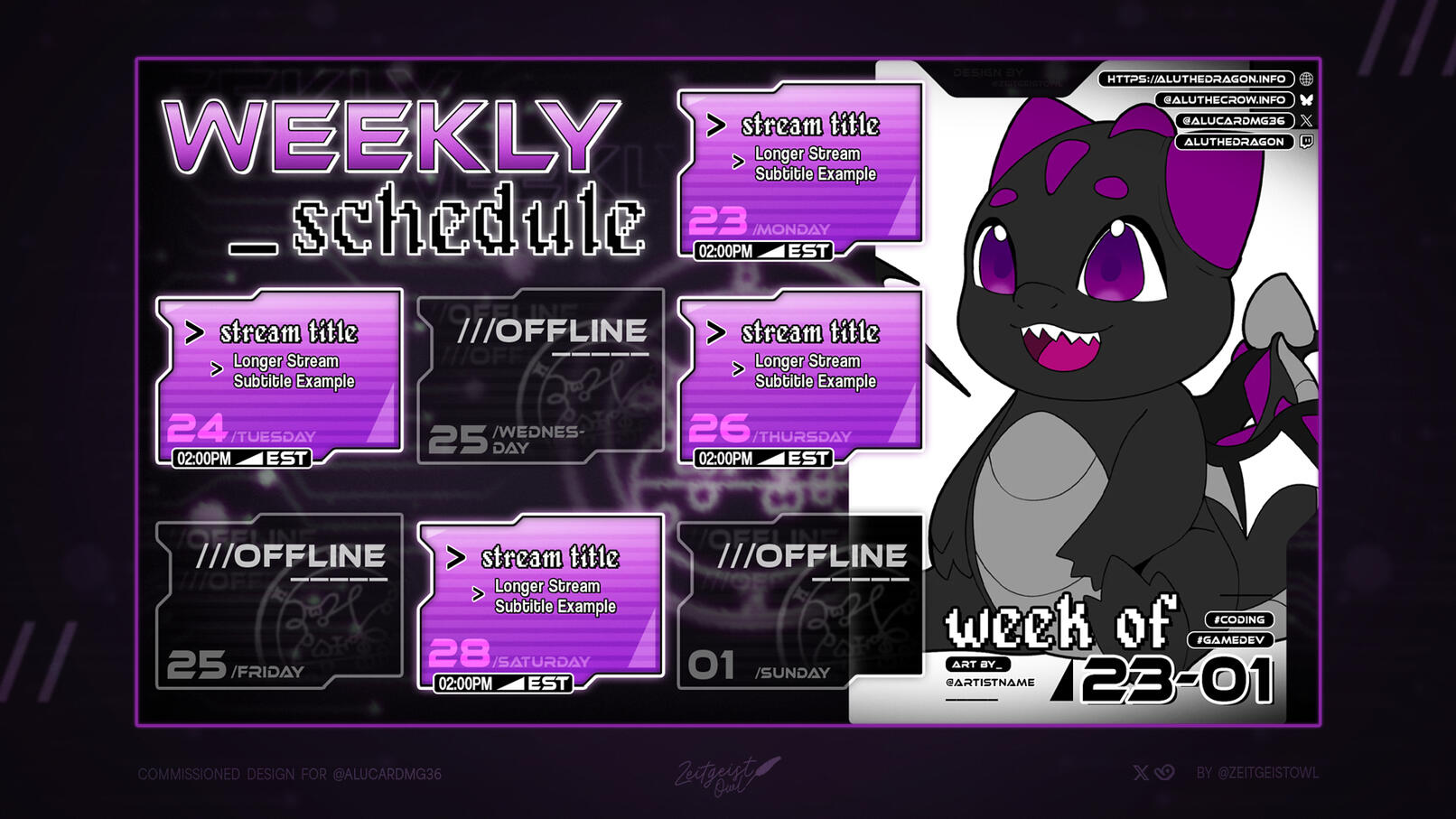 Alu Stream Schedule Showcase